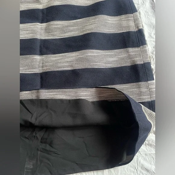 Ann Taylor LOFT Striped Navy Blue and Gray Women's Skirt Size 14 - Picture 8 of 12